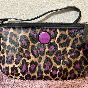 Multicolor Coach clutch w adjustable strap